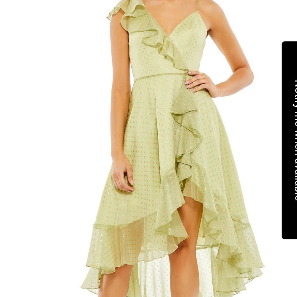 Mac Duggal Short Green Wedding Guest Dress 70163 Size 16 NWT Retail 278